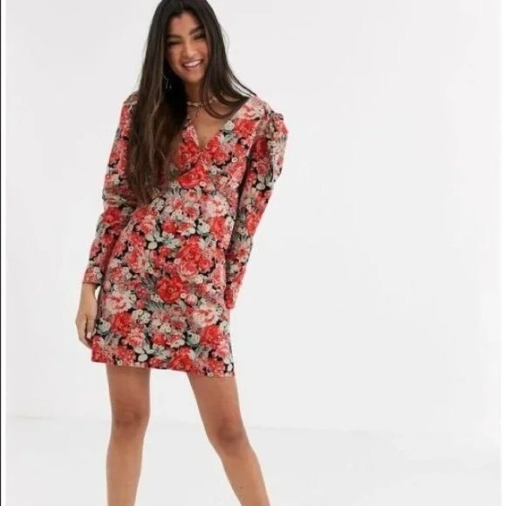 NWT Free People Womens Boho Flowers Size 6 Dress Indie Hippie Mini - Picture 6 of 6
